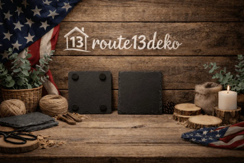 1x Schieferplatte - Untersetzer 10x10 cm zur Personalisierung - route13deko