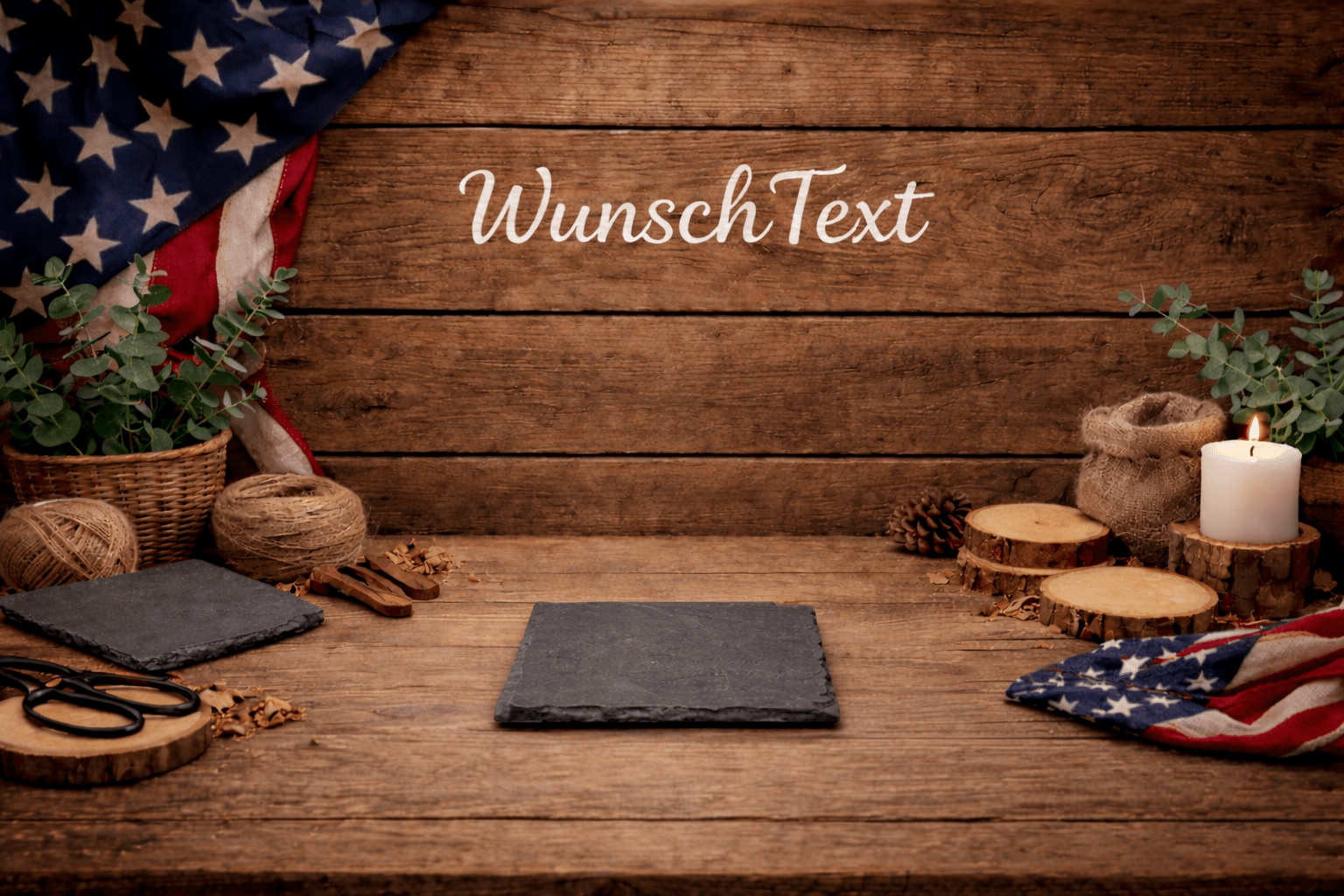 1x Schieferplatte - Untersetzer 10x10 cm zur Personalisierung - route13deko