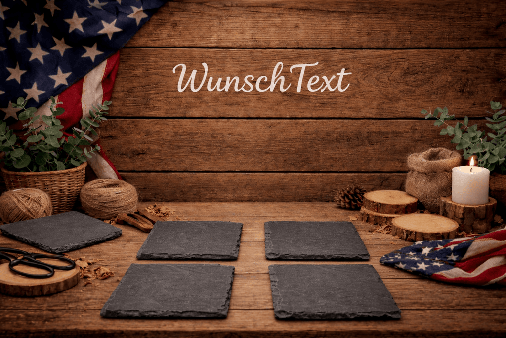 4er Set Schieferplatten - Untersetzer 10x10cm zum Personalisieren - route13deko