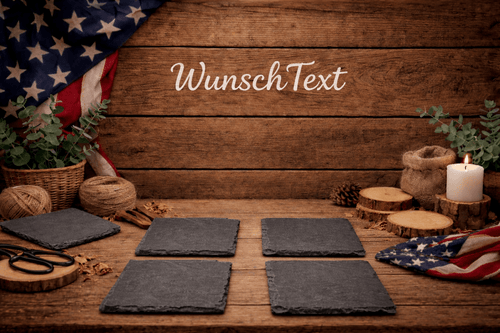 4er Set Schieferplatten - Untersetzer 10x10cm zum Personalisieren - route13deko