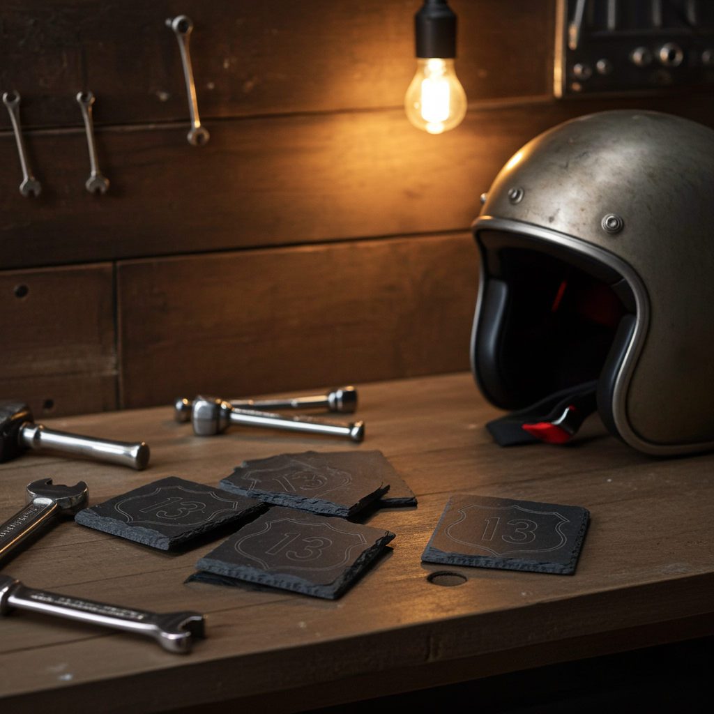 Schieferuntersetzer Route13 4er Set