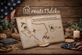 Holzschild Texas mit Gravur, Bundesstaat-Umriss und Text, Dekoration auf Holzständer