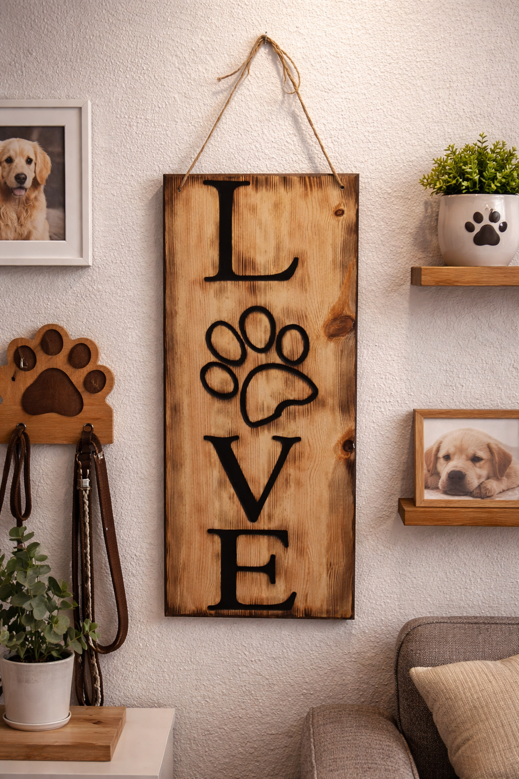 Holzschild für Tierliebhaber-Handgefräst