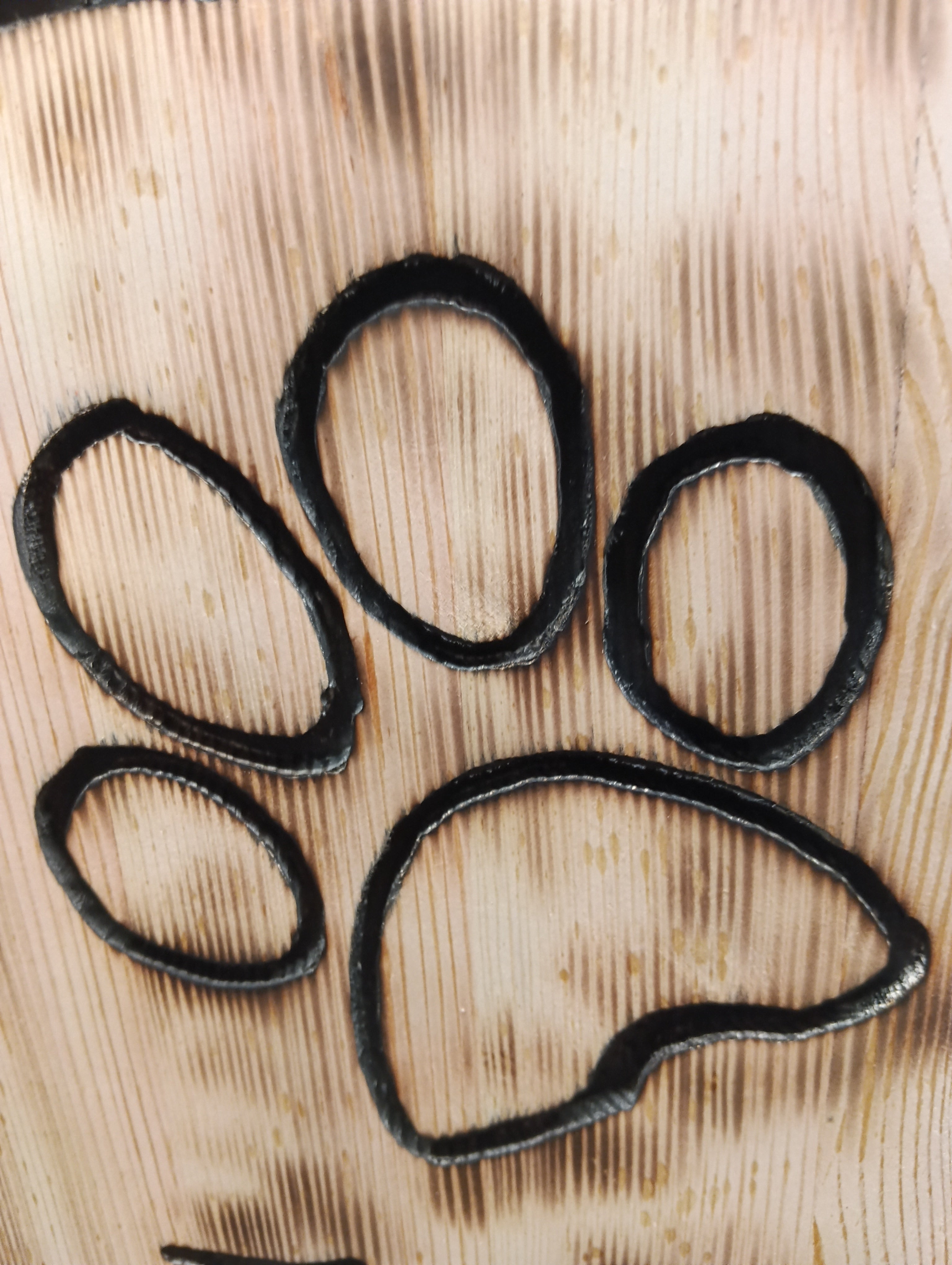 handgefräste hundepfoe.schild fr tierliebhaber
