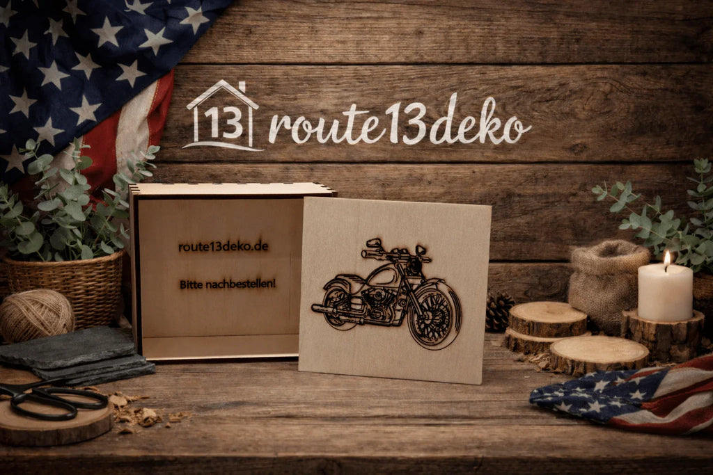 Motorräder 4er Holz Untersetzer in Epoxidharz - route13deko