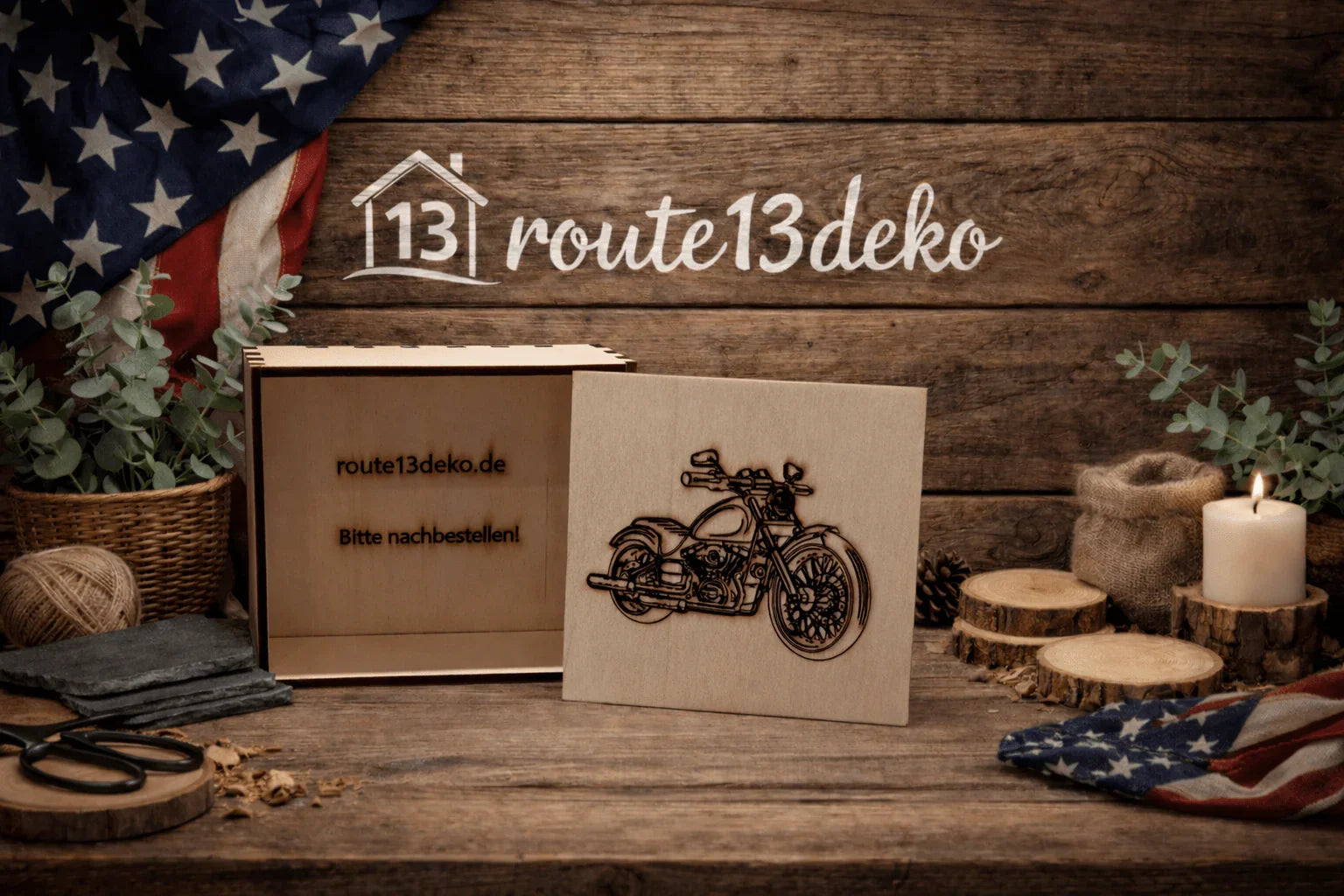 Motorräder 4er Holz Untersetzer in Epoxidharz - route13deko