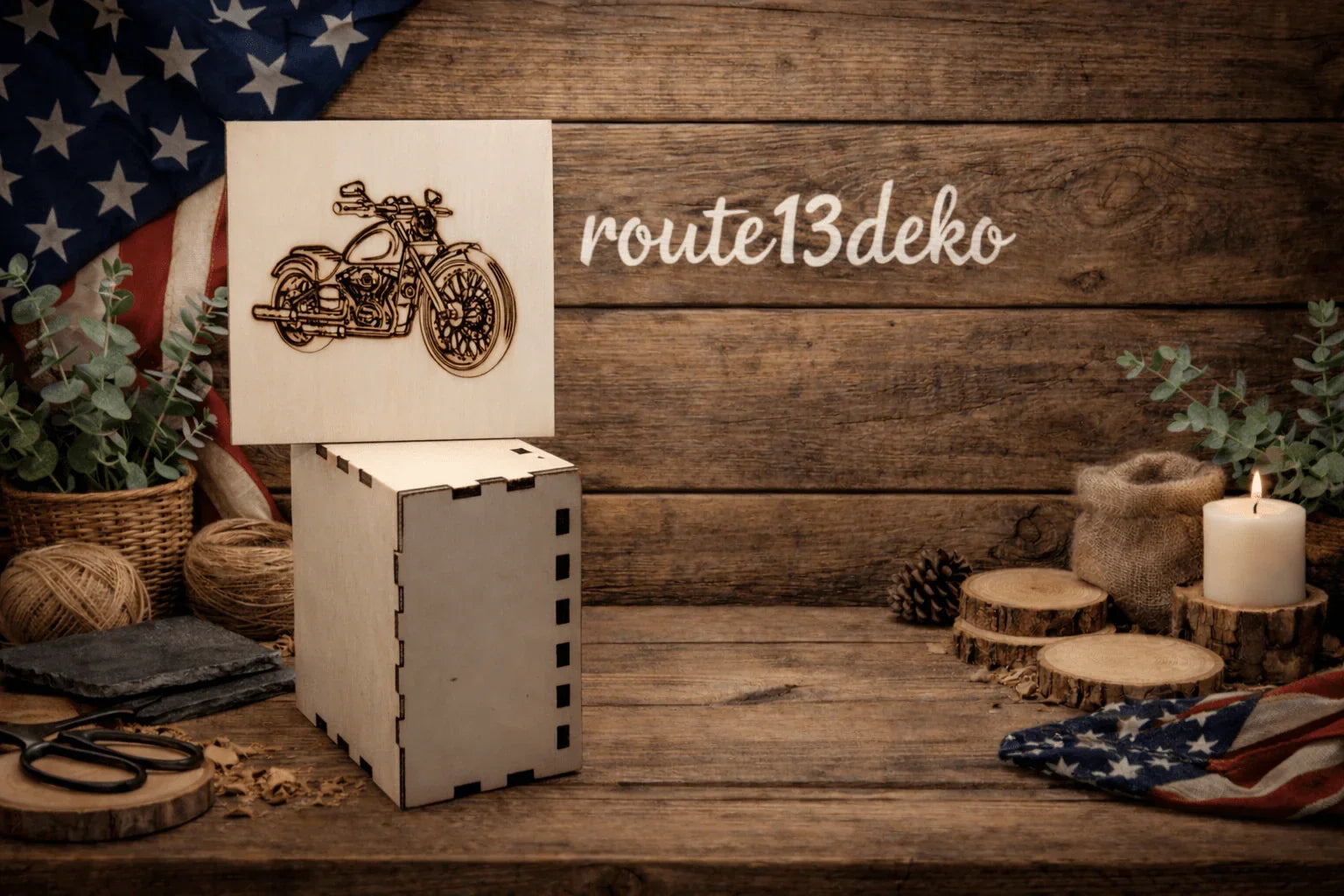 Motorräder 4er Holz Untersetzer in Epoxidharz - route13deko