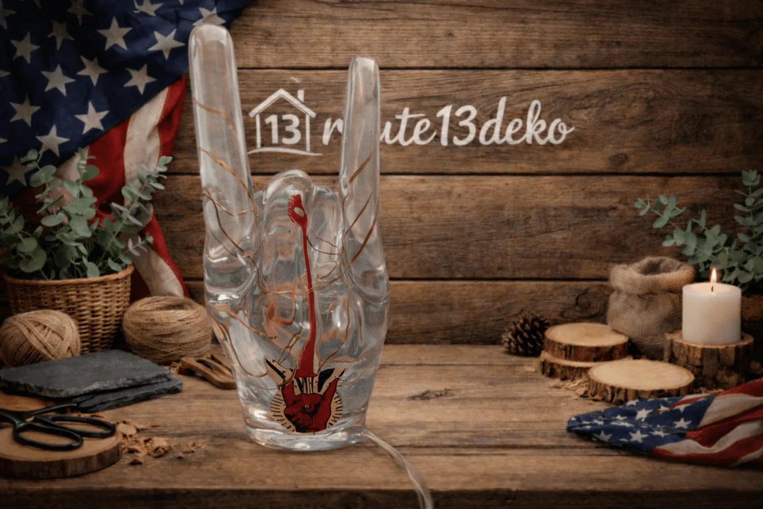 Rock - Hard Pommesgabel mit Beleuchtung in Epoxidharz - route13deko