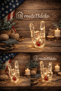 Rockhand Lampe aus Epoxidharz mit LED-Beleuchtung, rustikales Deko-Accessoire