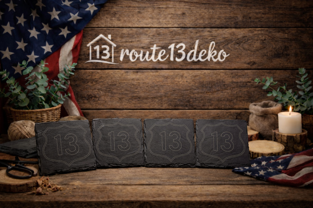 Schieferuntersetzer Route13 4er Set