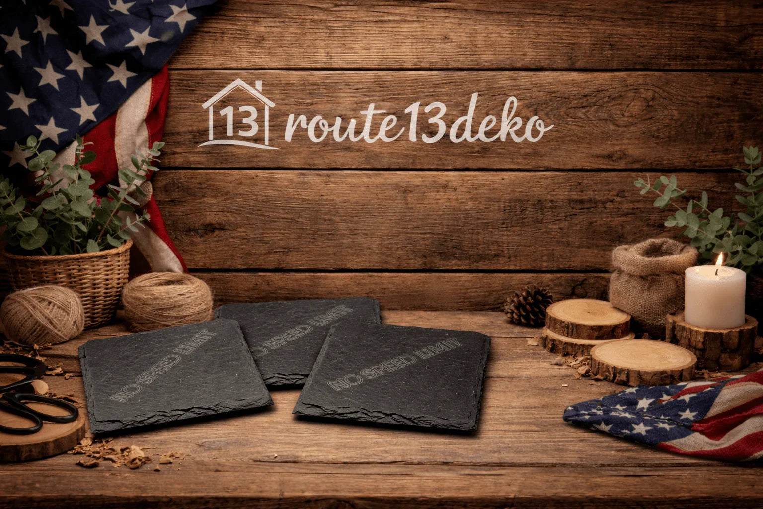 Schiefer Untersetzer Graviert Motiv No Speed Limit - route13deko