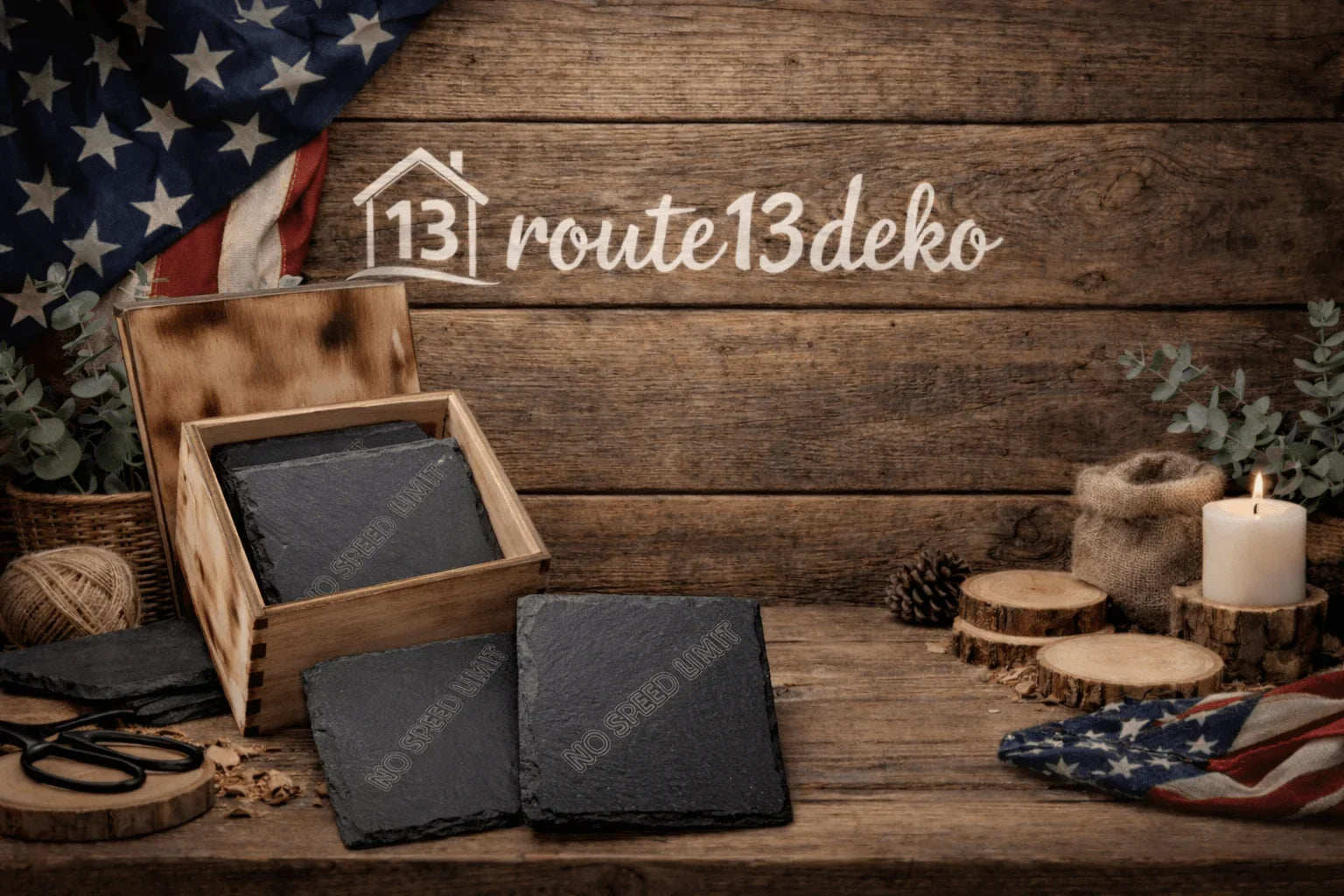 Schiefer Untersetzer Graviert Motiv No Speed Limit - route13deko