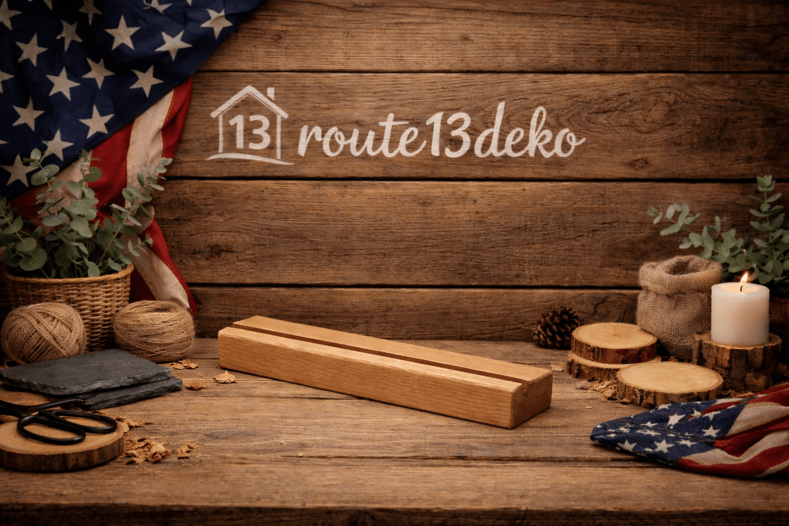 Schiefer/Holz - Ständer aus Holz - route13deko