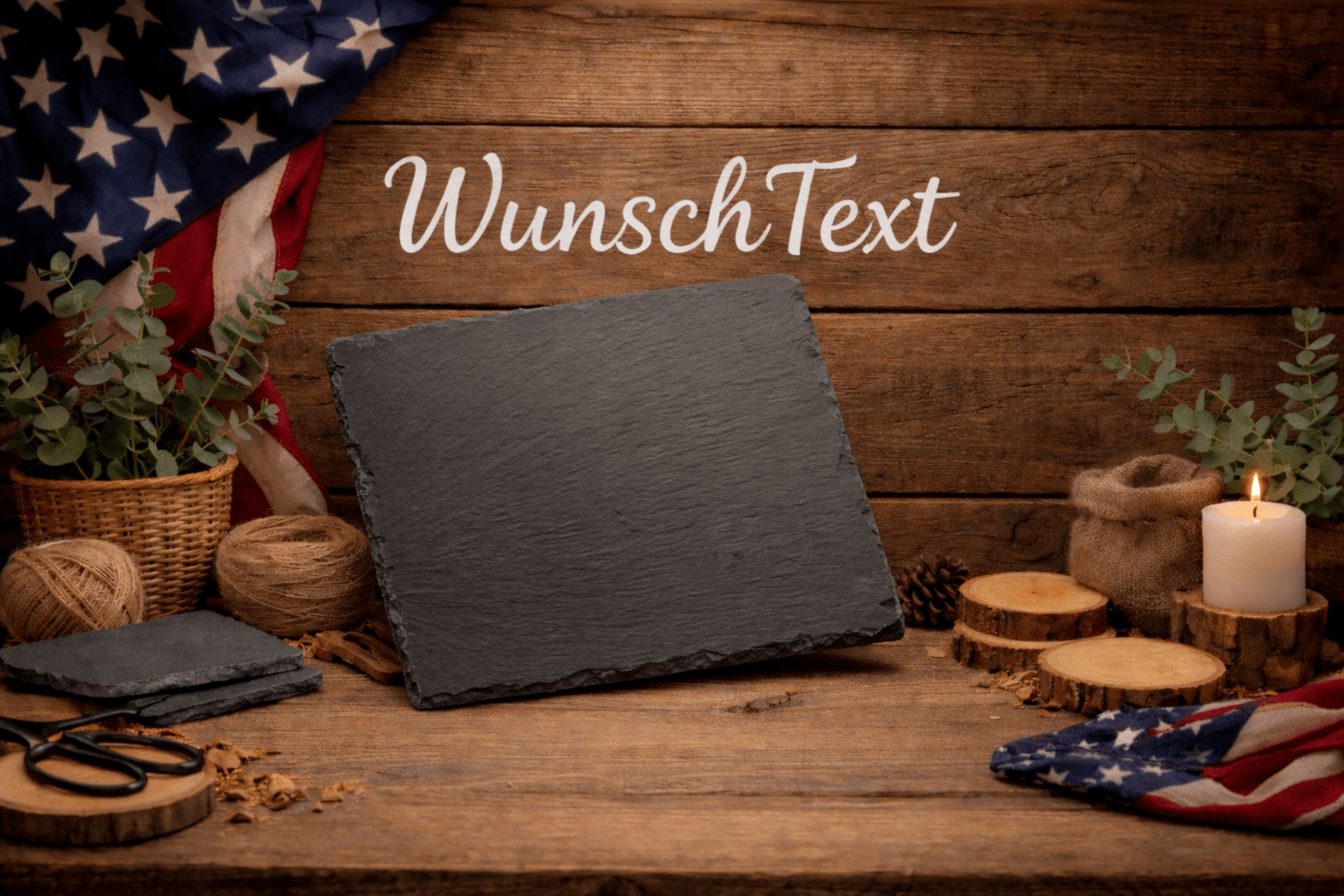 Schieferplatte zum Personalisieren 20x20 cm - route13deko