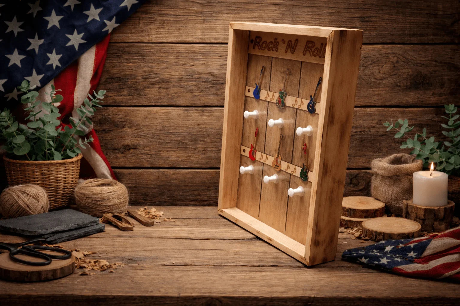 Schlüsselboard Rock n Roll mit Epoxidharz - route13deko