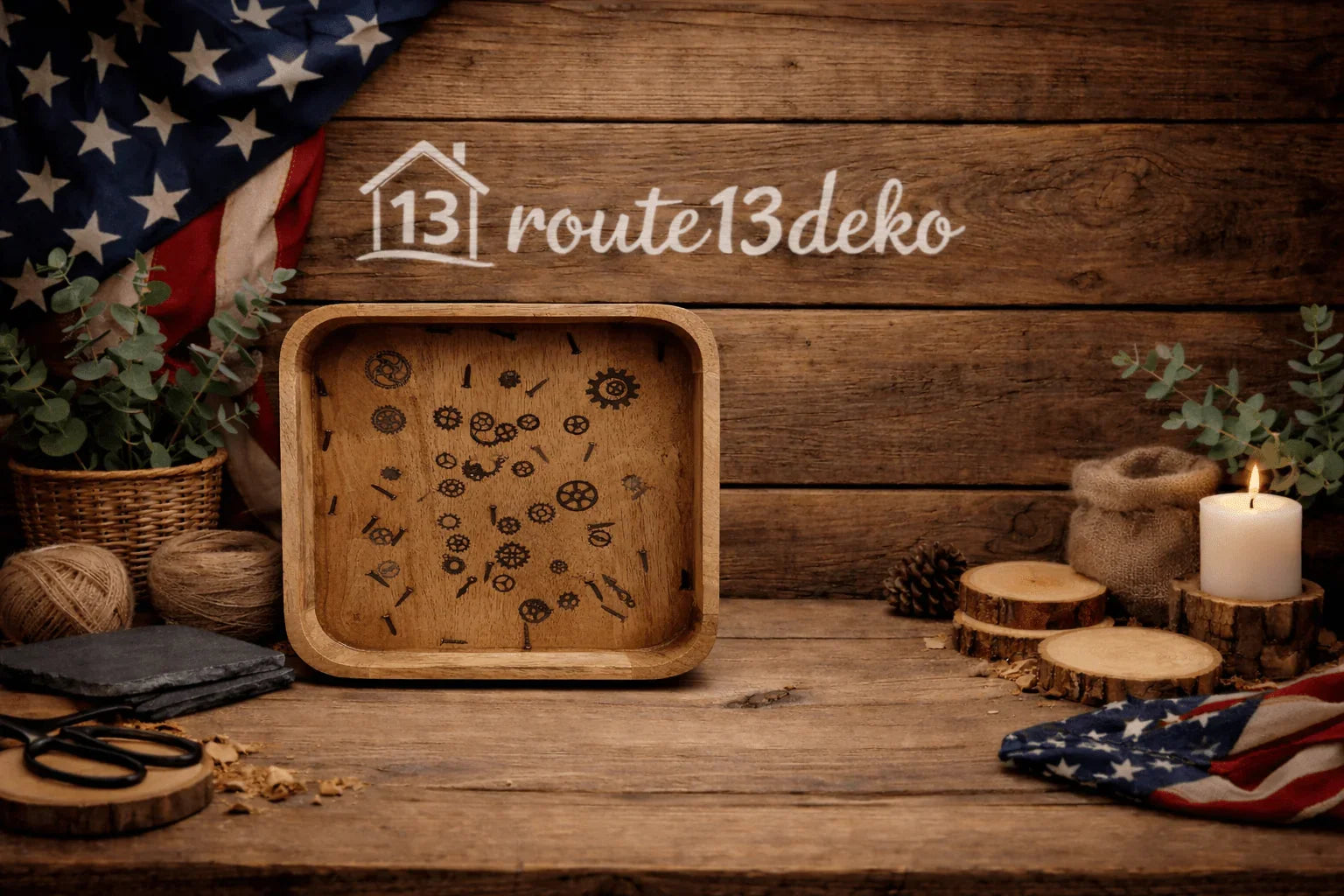 Tablett im Steampunk - Style 18x22x4cm - route13deko