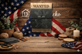 wanted skull cowboy schiefer-Holz